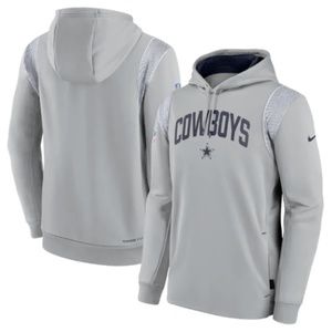 NWT men's medium nike dallas cowboys team therma-fit hoodie silver/navy